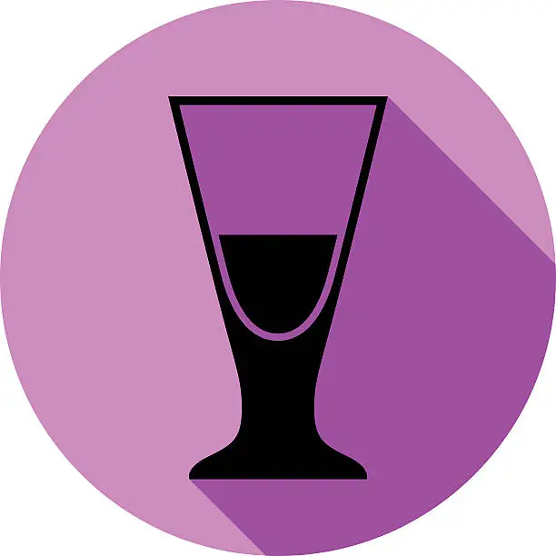 Vector illustration of Alcohol beverage theme icon, blend or cocktail glass