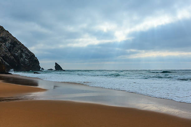 istock Atlantic coast view in cloudy weather, Portugal. 613769984