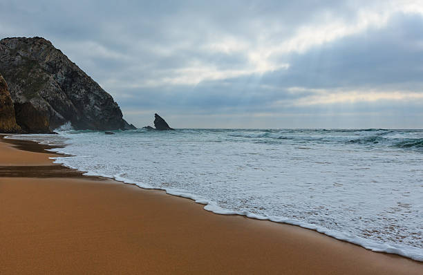 istock Atlantic coast view in cloudy weather, Portugal. 613770144