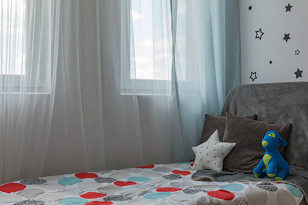 istock Cozy child bedroom with cosmic decor 613770716