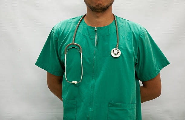 istock Close up unknown nurse and stethoscope 613773194