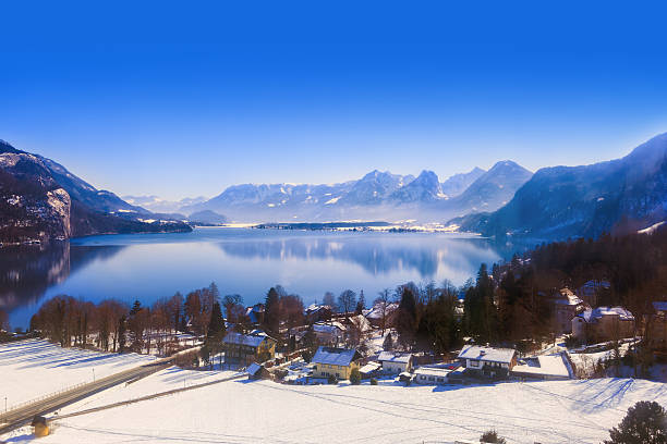 Mountains ski resort St. Gilgen Austria - nature and sport background