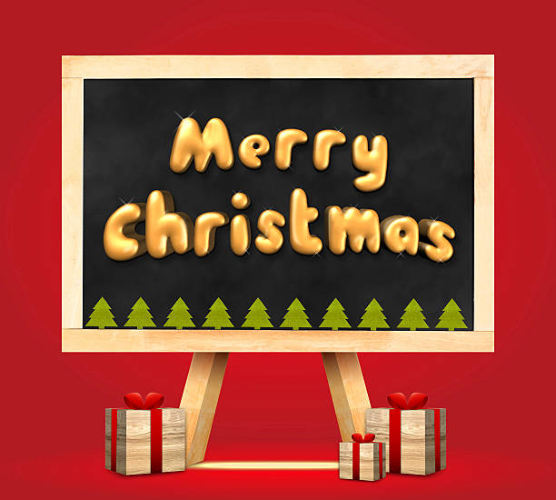 istock Merry christmas and christmas tree and present box 613779884