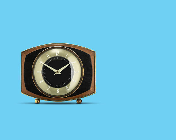 istock Retro black and gold clock 613781156