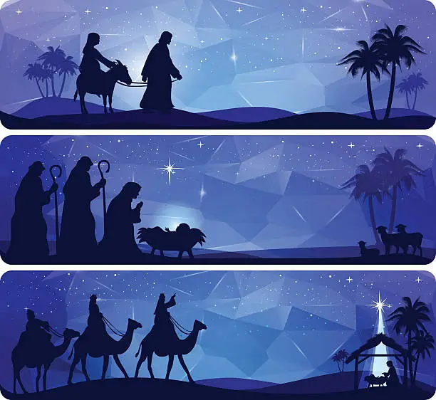 Vector illustration of Bible Story - Nativity