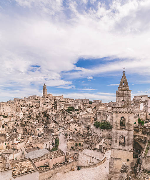 istock panoramic view of typical stones (Sassi di Matera) and church 613783102
