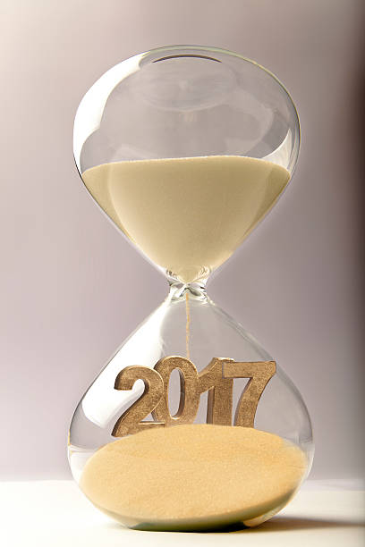 istock Hourglass with the number 2017 613783956