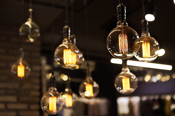 istock Vintage lamp, bulb decorative indoors 613792326