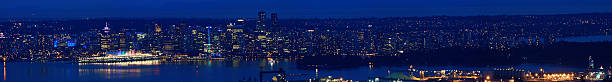 istock Panoramic of the Vancouver Skyline at Night 613793250