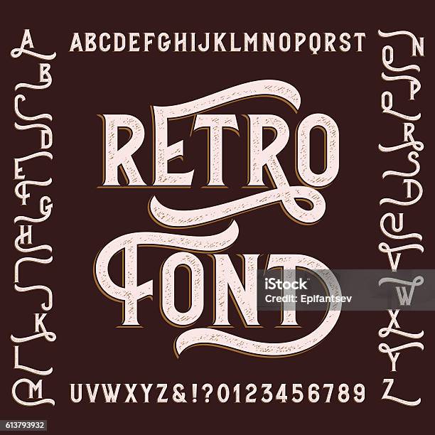 Retro Alphabet Font With Alternates Stock Illustration - Download Image Now - Typescript, Retro Style, Alphabet