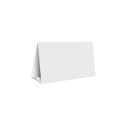 Mockup white blank promotion banner holder, isolated table stand