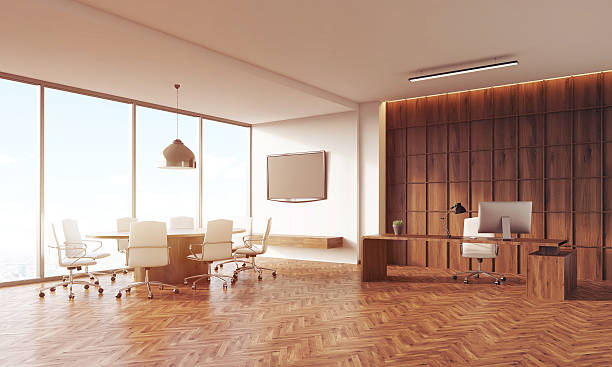 istock Meeting room and CEO table 613862620