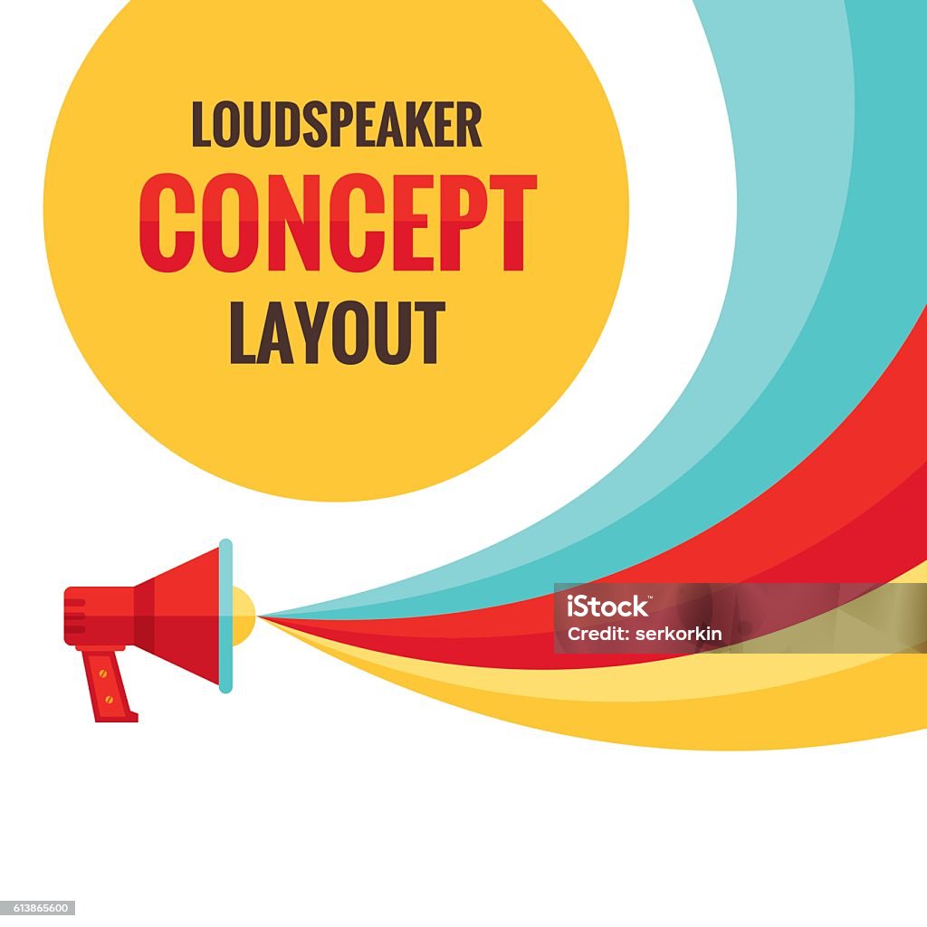Loudspeaker Concept Illustration Creative Vector Layout In Flat Style ...