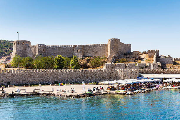 view of bozcaada island medieval castle - çanakkale city imagens e fotografias de stock