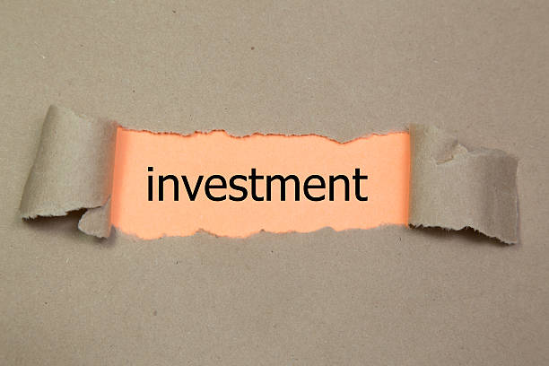 istock investment word written under torn paper. 613866216