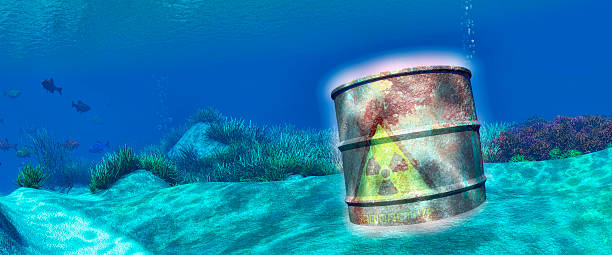 istock 3d illustration seabed with a  barrel 613867298