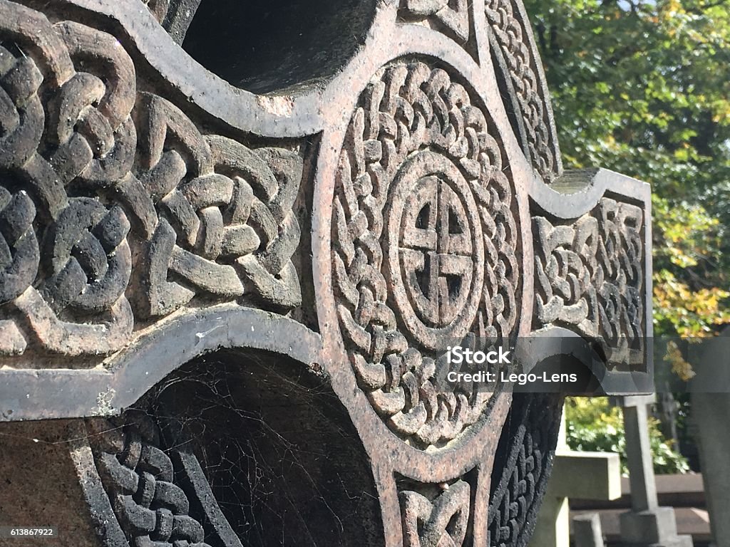 CELTIC CROSS Carving - Craft Product Stock Photo