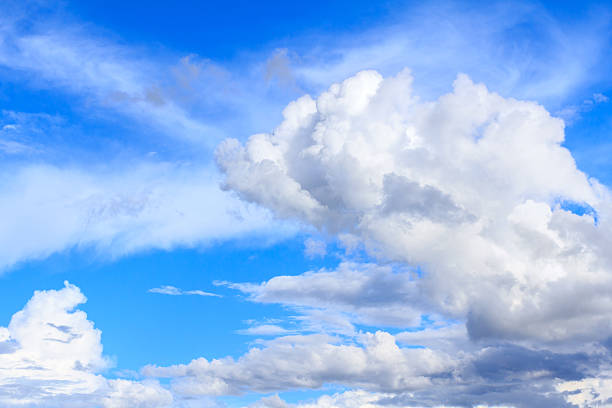 istock Blue sky background with white clouds and rain clouds. 613874482