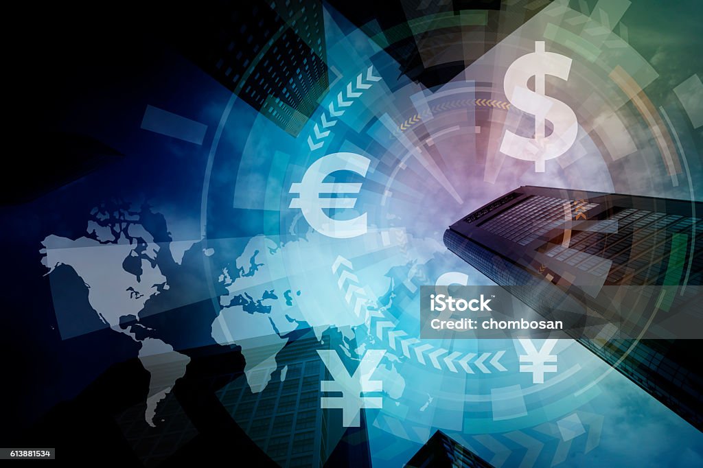 financial technology(fintech) and world economy financial technology(fintech) and world economy, abstract image visual Global Business Stock Photo