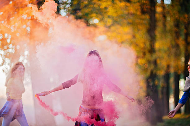istock Girls covered in smoke 613882258