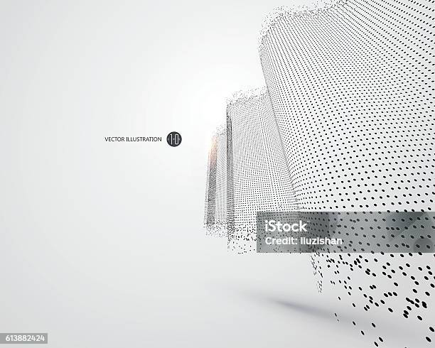 Wavelike Pattern Composed Of Particles Science And Technology Illustration Stock Illustration - Download Image Now