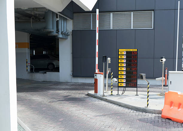istock intelligence car park entrance with Close Circuit Television 613884352