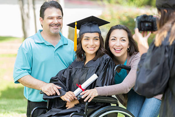 istock Proud parents with college graduate 613884602