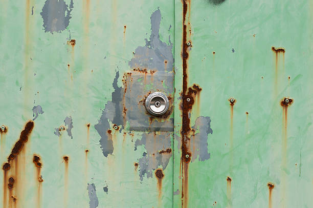 istock door steel rusty wall textures green backgrounds 613885730