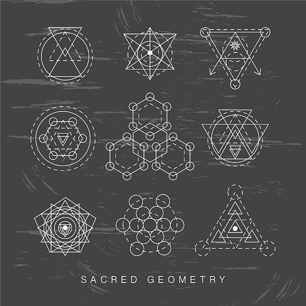 sacred geometry signs set - 五角星 插圖 幅插畫檔、美工圖案、卡通及圖標