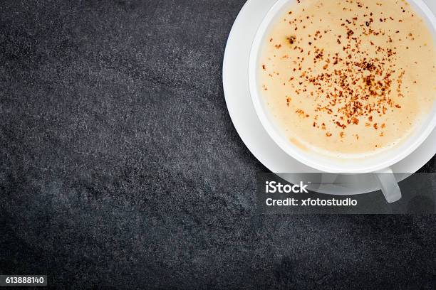 Cup Of Cappuccino With Copy Space Area Stock Photo - Download Image Now - Backgrounds, Cappuccino, Coffee - Drink