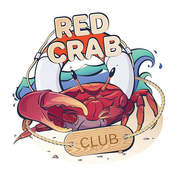 ilustrações de stock, clip art, desenhos animados e ícones de red crab club - sea ideas concepts crab