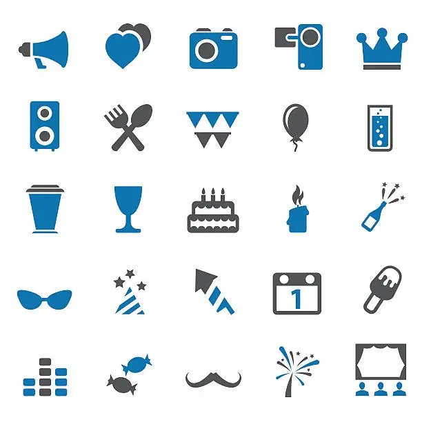 Vector illustration of Party icons