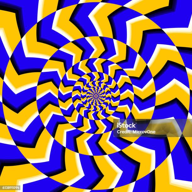 Psychedelic Optical Spin Illusion Vector Background Stock Illustration - Download Image Now