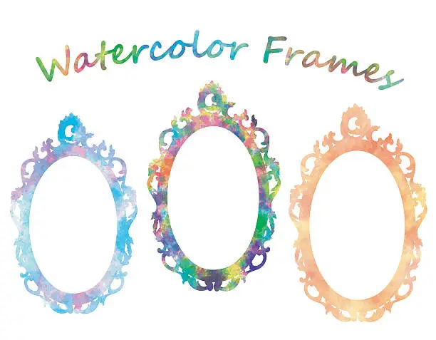 Vector illustration of Watercolor Frames
