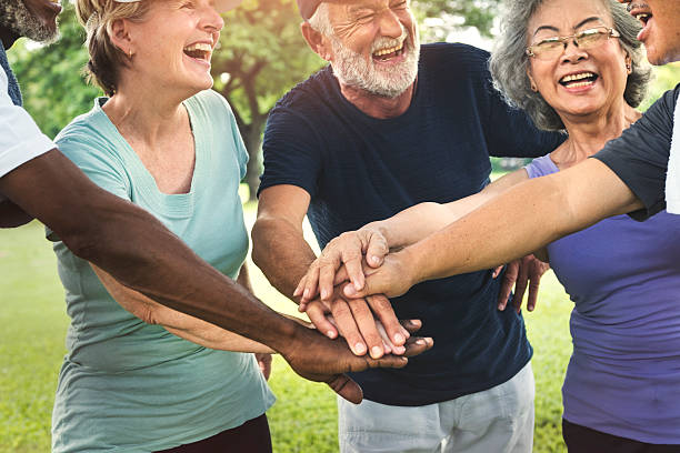 istock Group Of Senior Retirement Exercising Togetherness Concept 613901694