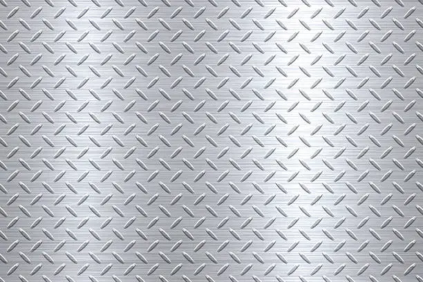 Vector illustration of Background of Metal Diamond Plate in Silver Color