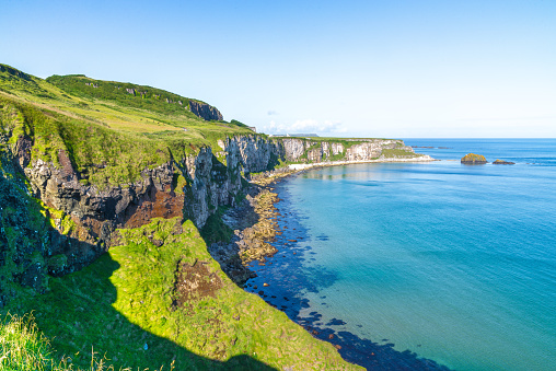 Scenic aerial view of Dingle peninsula seaside in Ireland in summer