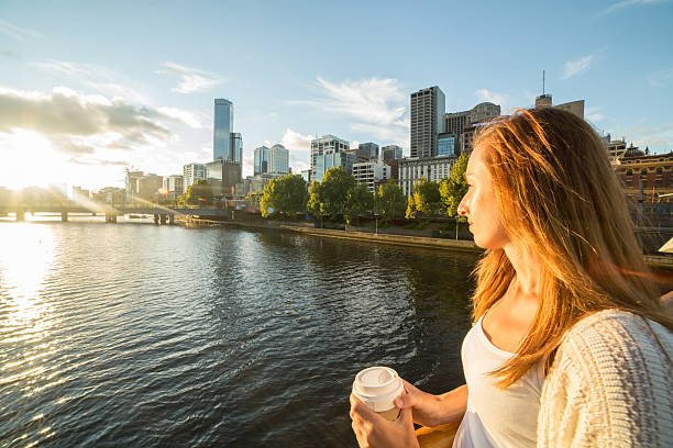 istock Caucasian female in Melbourne enjoys view 613904358