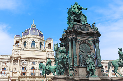 Vienna. Austria - August 20, 2016: Vienna. Austria. Natural History Museum and Maria Theresia monument