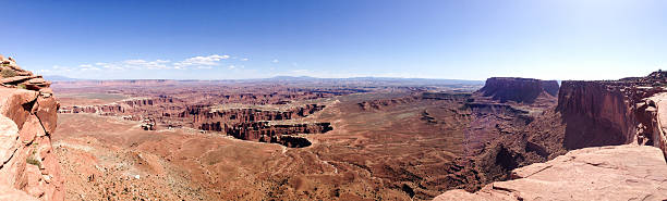 istock Grand viewpoint overlook panorama, Canyonlands, blue sky 613908050