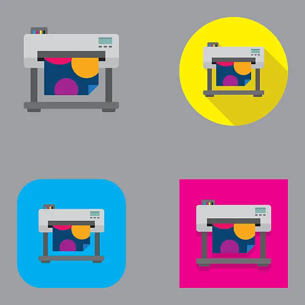 Vector illustration of Flat Large Format Inkjet Printer | Kalaful series