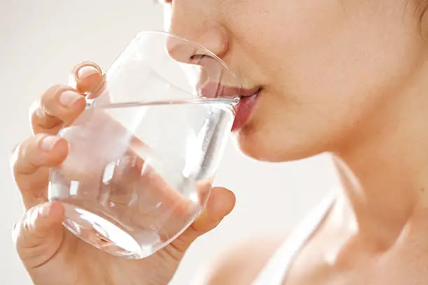 Photo of Young woman drinking  glass of water