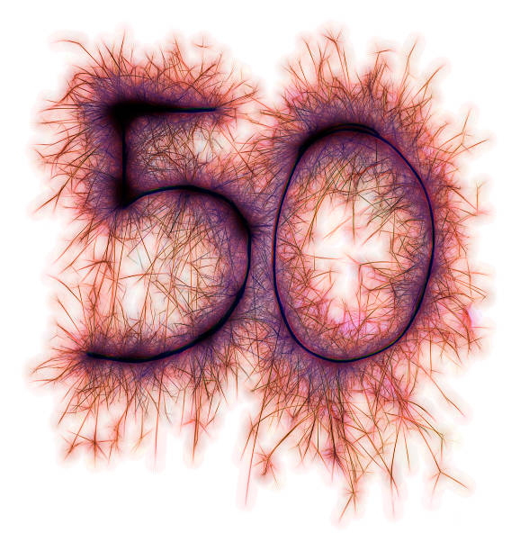istock Sparkling red celebration number fifty 50th birthday 614012194
