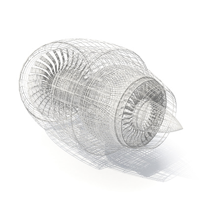 Grid Jet Grid Jet Engine Isolated On White With Shadow 3d Rendering Stock Photo ...