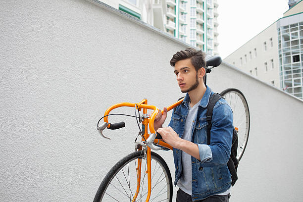 istock The guy in the blue jeans jacket carries on his 614014220