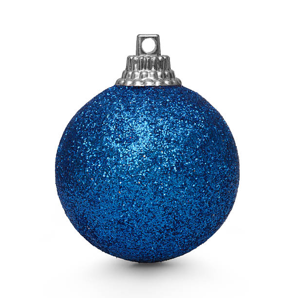 istock Blue christmas ball isolated on white background 614015560