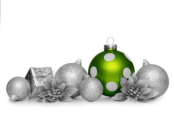 Group of christmas balls isolated on white background