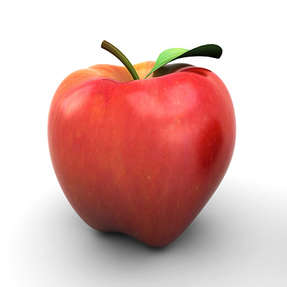 Fresh apple on the white background (3d render)