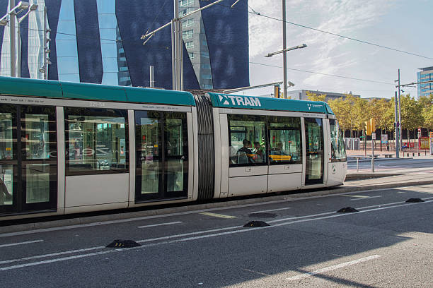Barcelona, Spain - 25 September 2016: Tram Transport in Barcelona. stock photo