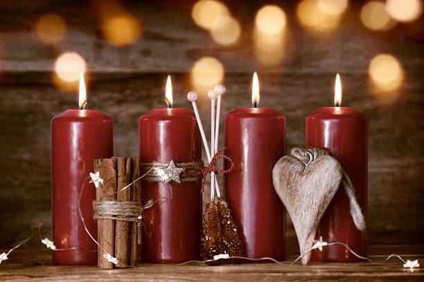 istock Christmas still life with candles 614019476